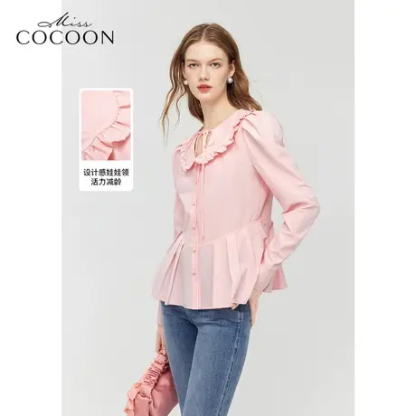 MISSCOCOON法式宫廷娃娃领上衣24春装新款女减龄衬衫商品大图