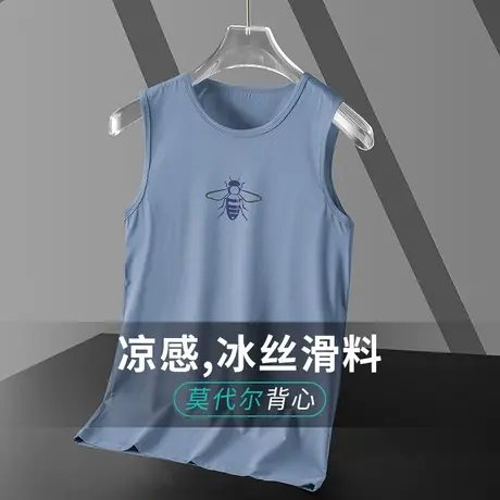 莫代尔背心男夏季薄款健身跨栏冰丝凉感速干坎肩无袖t恤篮球运动商品大图