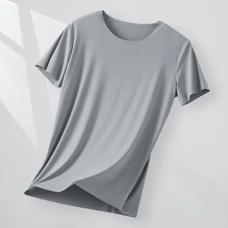 短袖t恤男装夏季薄款圆领上衣服速干冰感体恤冰丝无痕半袖打底衫商品大图