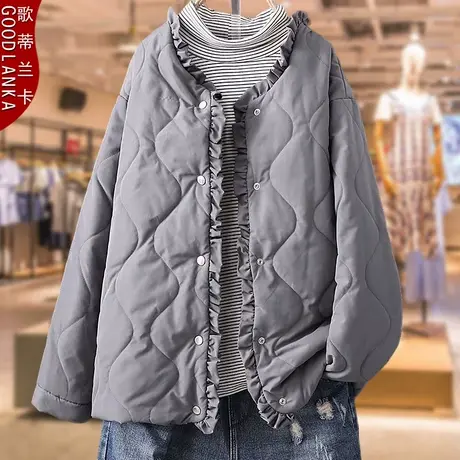 加肥加大码女装羊羔绒棉袄中年妈妈冬装洋气棉衣40-50岁加绒棉服商品大图