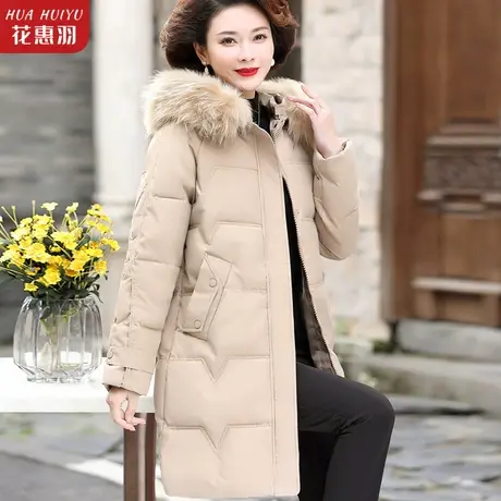 中年妈妈中长款加厚外套羽绒棉服2022新款棉衣中老年女装冬装棉袄图片