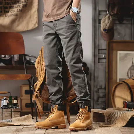 Modi Nick/摩帝尼克男士休闲裤宽松直筒纯棉潮流工装裤子男款裤子商品大图