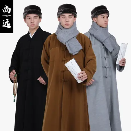 尚远冬季加绒中褂僧服马甲背心伽蓝褂有袖僧衣僧装马夹商品大图