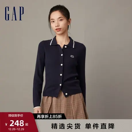 【欧阳娜娜同款】Gap女装早春运动学院风毛衣高级时尚针织开衫图片