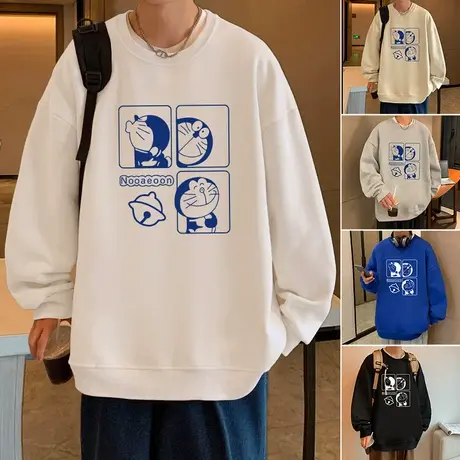 卡通动漫套头圆领卫衣男潮牌春秋季日系ins潮流打底上衣港风长袖t商品大图