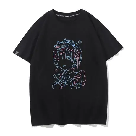 RE:从零开始的异世界生活 艾米莉娅 拉姆蕾姆动漫短袖T恤服装周边商品大图
