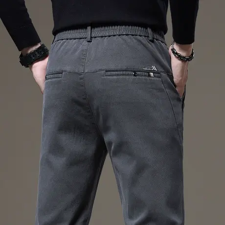 高端商务修身小脚直筒西裤春秋款男士深灰西装裤2023新款休闲裤子商品大图
