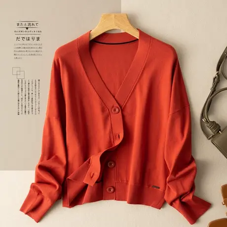 针织开衫女春秋外搭文艺复古港味针织外套女2022秋季新款宽松上衣图片