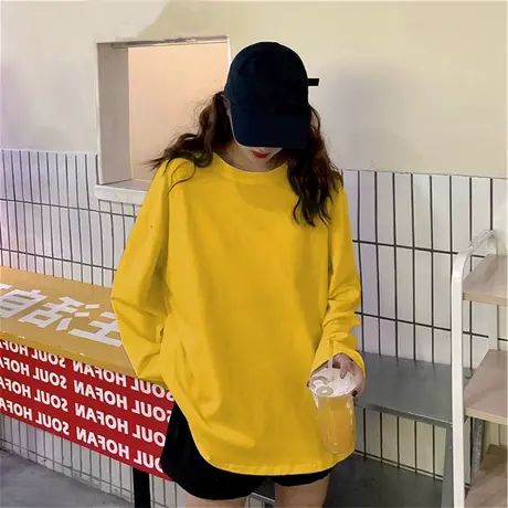 长袖t恤女韩版春秋冬2023年新款ins百搭打底衫宽松内搭白色上衣潮图片