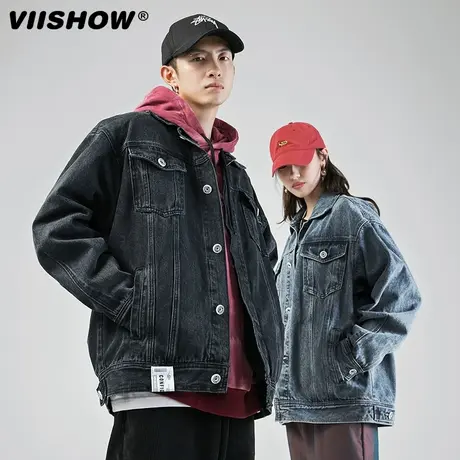 VIISHOW水洗复古牛仔外套男潮牌宽松美式休闲工装夹克秋季新款商品大图