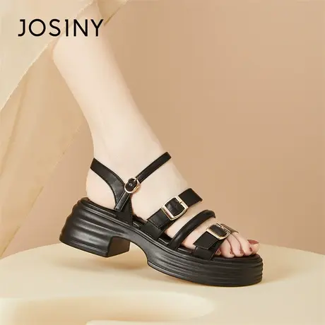 Josiny/卓诗尼厚底凉鞋女软底沙滩鞋松糕鞋2024春夏季新款女鞋子商品大图