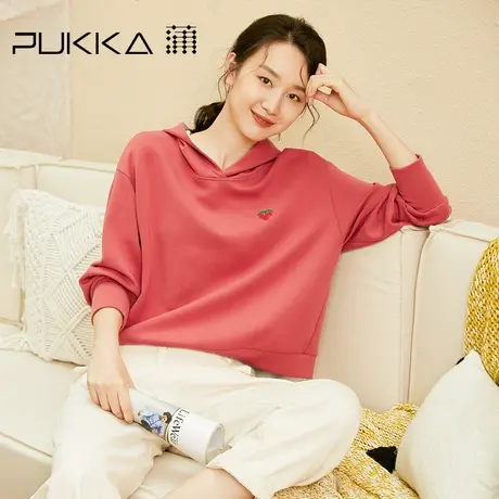 蒲PUKKA 女装宽松卫衣2022秋季新款设计感连帽套头衫女商场同款图片