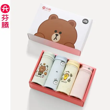 芬腾纯棉内裤女透气7A抗菌裆中腰提臀三角裤可爱布朗熊少女短裤头图片