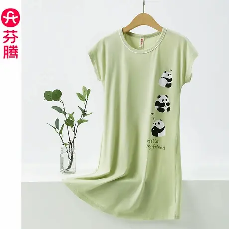 清仓特价芬腾睡裙女夏季薄款纯棉短袖睡衣夏款可爱连衣裙性感短裙商品大图