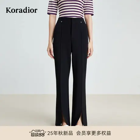 珂莱蒂尔商场同款秋季款通勤气质淑女微喇裤休闲裤女商品大图