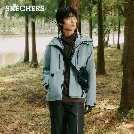 Skechers斯凯奇魔方系列2024秋冬新款男连帽三合一冲锋衣运动外套商品大图