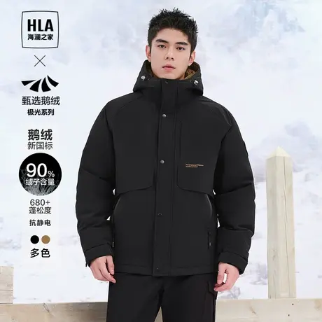 【曾舜晞同款】海澜之家石墨烯极光超能鹅绒羽绒服23秋冬新外套男商品大图