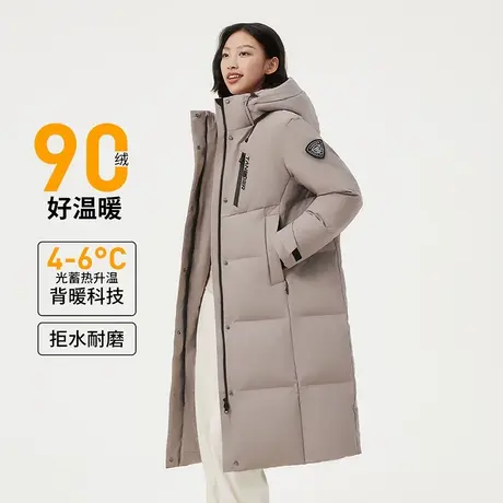 【高充绒】坦博尔24新款女连帽长款羽绒服加厚蓄热防风保暖外套商品大图