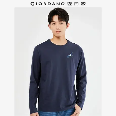 佐丹奴T恤男装纯棉印花圆领长袖T恤 61093332商品大图