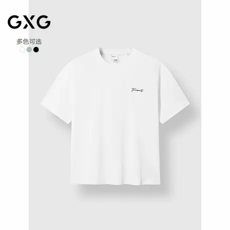 GXG男装 圆领T恤背后字母印花上衣短袖针织 2025夏季新品商品大图
