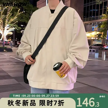 VIISHOW外套男春秋季日系复古休闲工装宽松潮牌飞行员夹克棒球服商品大图