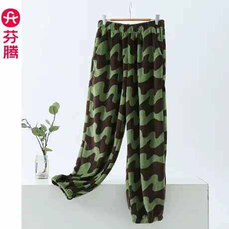 芬腾珊瑚绒睡裤女秋冬款法兰绒大码加厚保暖长裤外穿家居裤2025年商品大图