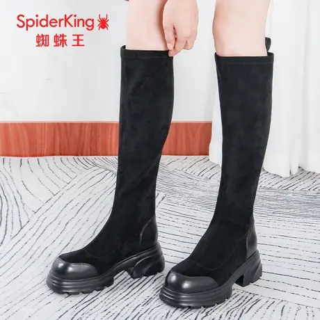 蜘蛛王断码清仓正品高筒靴女2024秋商场新款单里瘦瘦靴弹力靴显高图片