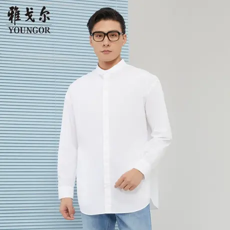 雅戈尔奥莱 商场同款男士长袖衬衫秋季新款官方商务休闲上班衬衫商品大图