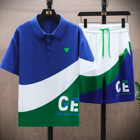 青少年夏季运动套装12-15岁男孩大童13短袖t恤14初高中学生POLO衫商品大图