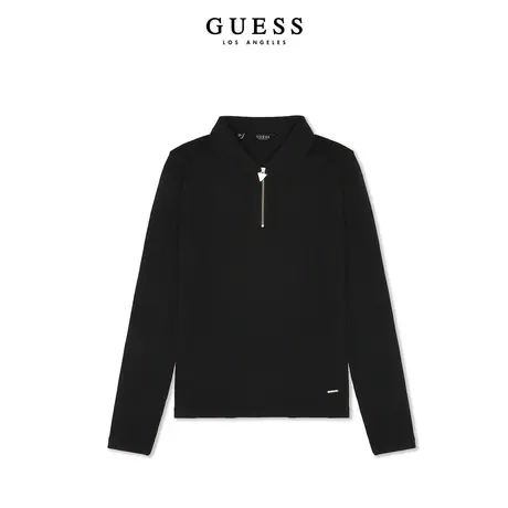 【38上新季】GUESS 女士舒适休闲半拉链宽松针织上衣商品大图