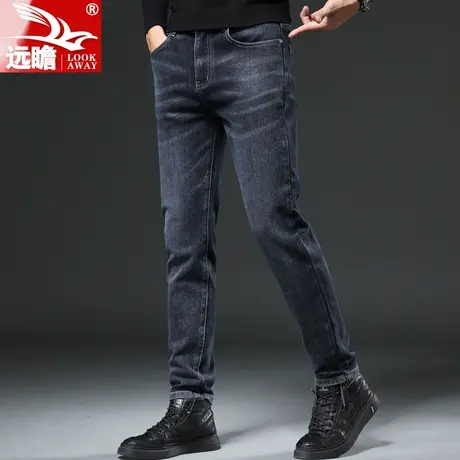 冬季新款牛仔裤男潮牌男士长裤子2022新款直筒修身小脚秋冬休闲裤商品大图
