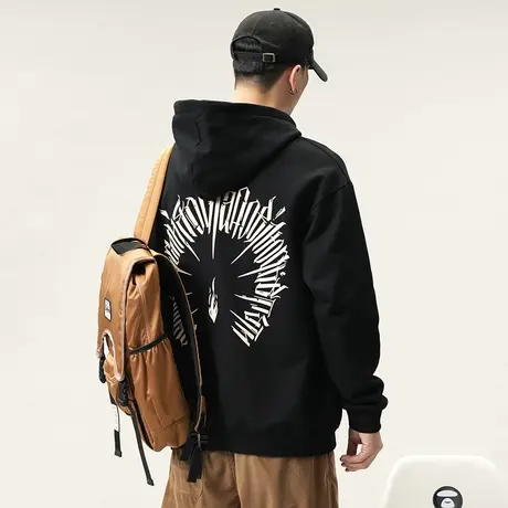潮牌卫衣男百搭长袖连帽卫衣高档男士卫衣字母印花潮流百搭卫衣男图片