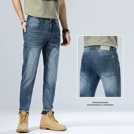夏季薄款牛仔长裤男士直筒宽松休闲男裤子2024年新款夏天高端高级商品大图