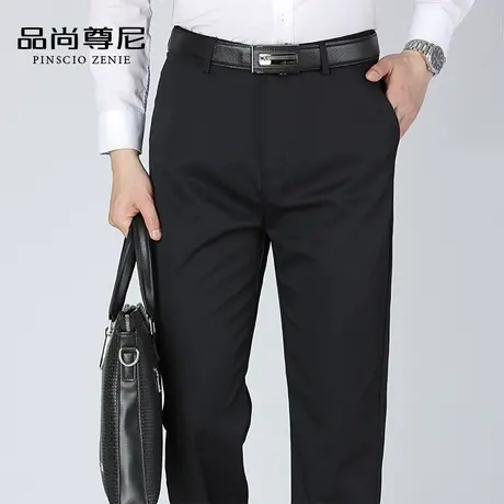 男士休闲裤夏季薄款中老年垂感直筒商务正装西裤宽松大码爸爸裤子商品大图