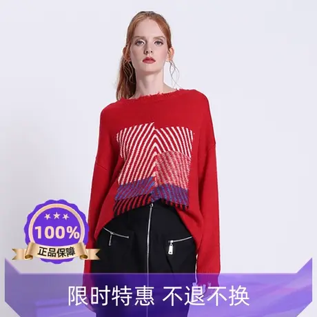 季候风直销毛线纯色通勤常规撞色个性毛衣针织衫上衣女0894TA336商品大图
