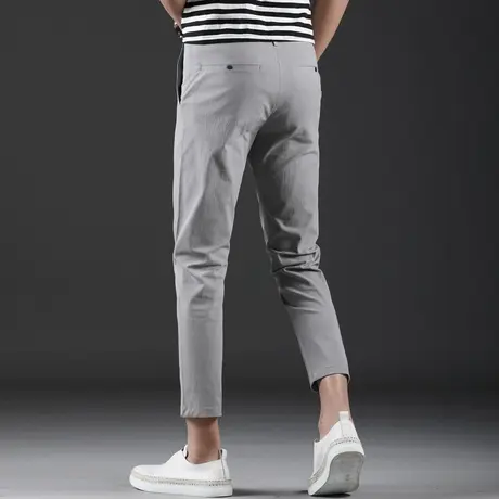 9分裤男裤子男士休闲裤秋季夏季薄款九分裤男修身小脚裤韩版潮流商品大图