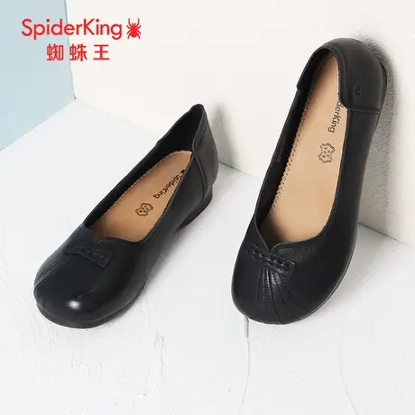 SPIDER KING/蜘蛛王女鞋真皮2023秋商场新款单鞋老人妈妈软底舒适商品大图