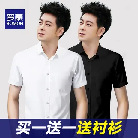 Romon/罗蒙男士衬衫长袖商务休闲衬衣夏季薄款上班绅士男衬衣商品大图