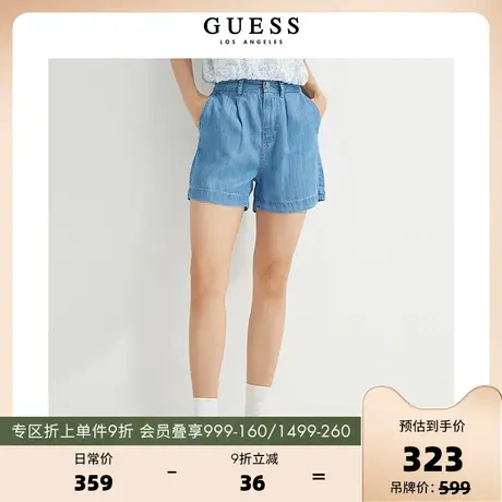 GUESS 女士简约通勤休闲宽松牛仔短裤-W2GD06D4MQ1商品大图