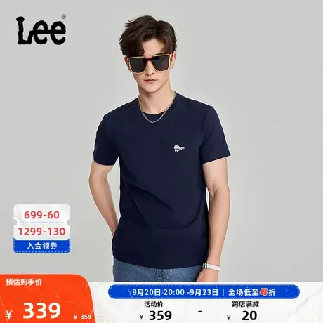 Lee商场同款23秋冬新品标准版藏青色男短袖T恤潮LMT0068713RX-742图片