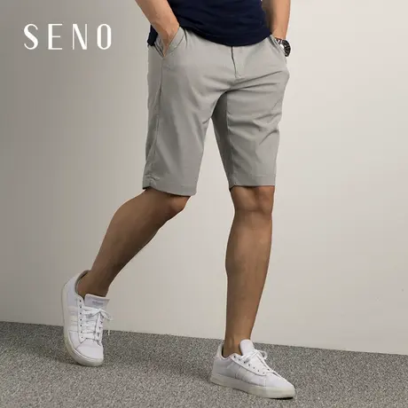 SENO夏季弹力裤子男短裤灰色商务休闲男裤子韩版潮流五分裤休闲裤商品大图