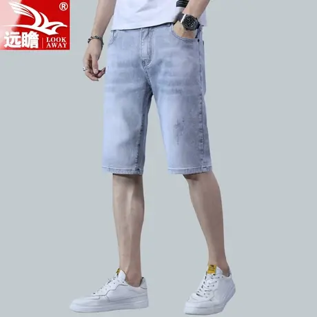 牛仔短裤男夏季薄款五分裤男士夏天直筒修身弹力5分休闲中裤男款商品大图
