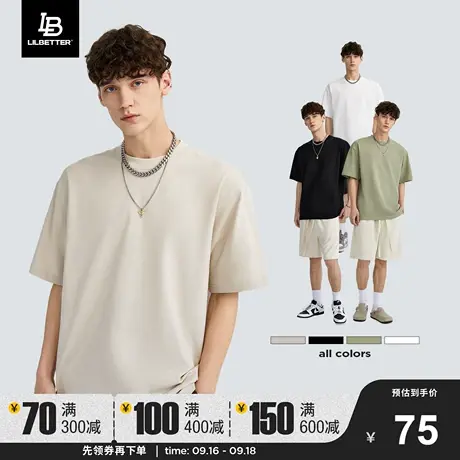 LiLbetter宽松男t恤国潮上衣2023新款半袖男士短袖美式街头体恤图片