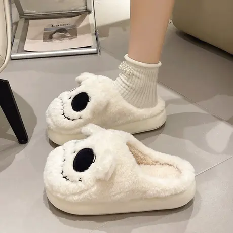 棉拖鞋女士秋冬季2023新款外穿卡通室内家居厚底毛绒月子拖鞋冬天图片