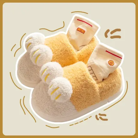 可爱棉拖鞋女冬季室内家居保暖加绒2023新款包跟可外穿棉鞋男冬天商品大图