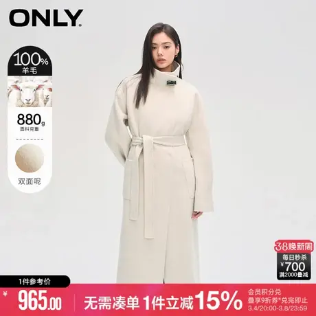 ONLY2023冬季新款时尚休闲宽松落肩中长款毛呢大衣女|12336U014图片