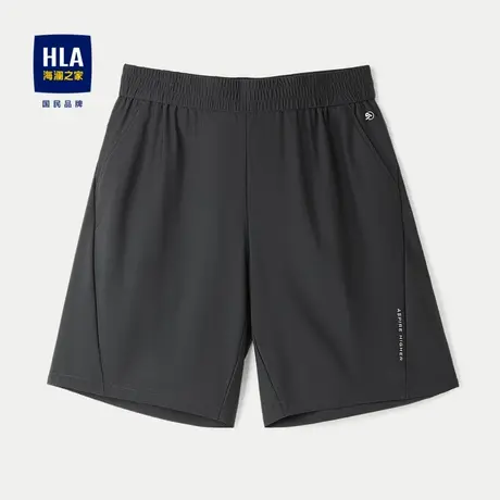 HLA/海澜之家运动风休闲中裤2024春夏新款弹力中腰宽松五分裤男图片
