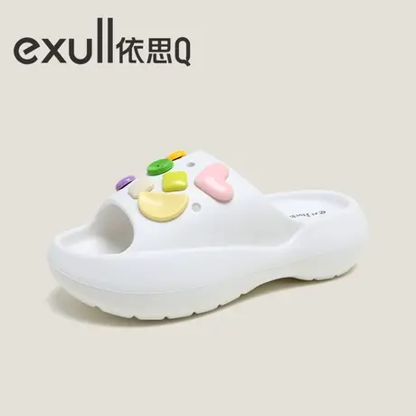 依思Q拖鞋女夏季厚底外穿防滑增高凉拖鞋时尚高级感海边一字拖女图片