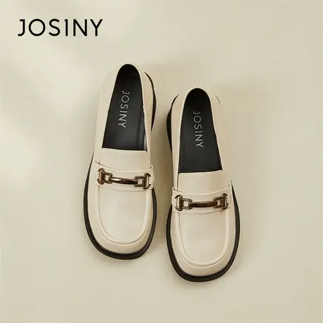 Josiny/卓诗尼乐福鞋女2024新款春季百搭小皮鞋一脚蹬潮流单鞋女商品大图