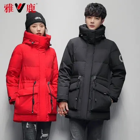 雅鹿情侣羽绒服2022冬季新款保暖面包服男女同款连帽立领外套高端商品大图